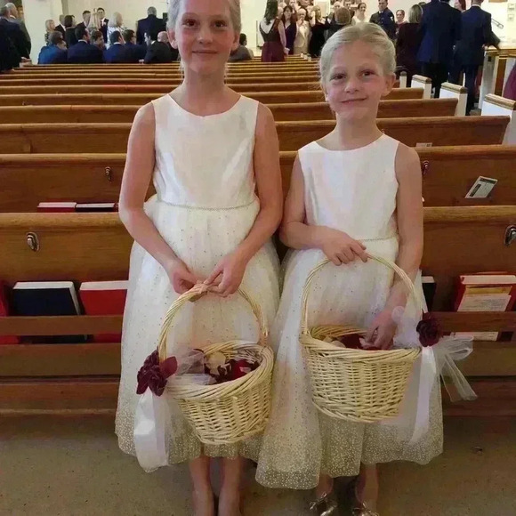 David’s Bridal Flower Girl Formal Dress Size 10 Worn Once Excellent Condition - Picture 5 of 8